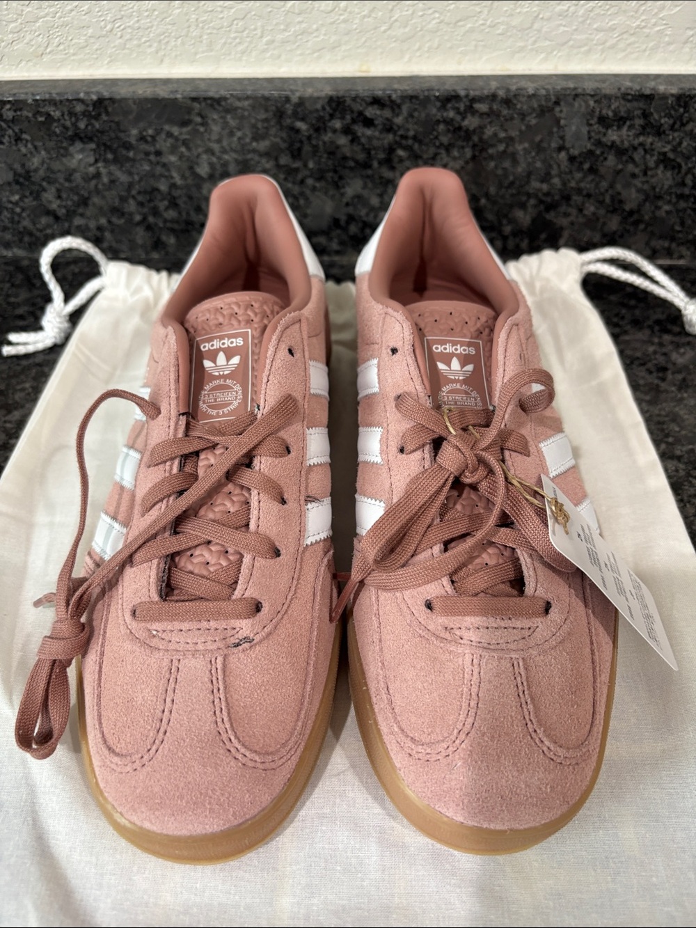 adidas Gazelle Women's Suede Sneakers in Dusty Rose with White Stripes